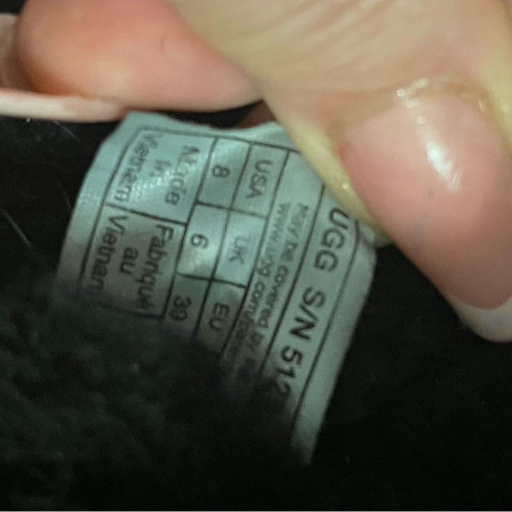 Unisex UGGS Black Shearling-Trim Slip-Ons - Picture 3 of 5